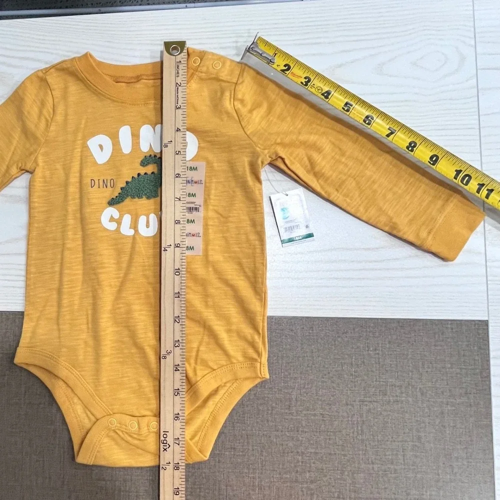 Garanimals Bodysuit Shorts Set Boys 18M Yellow Green Dino Club Fall NEW